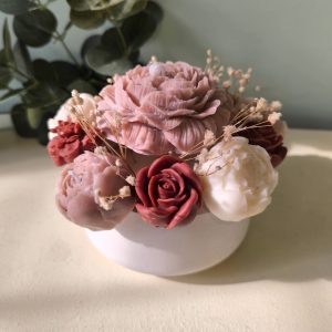 Arreglo floral tazón redondo peonías