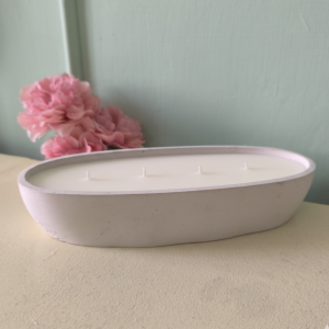 Tazón largo con vela blanca