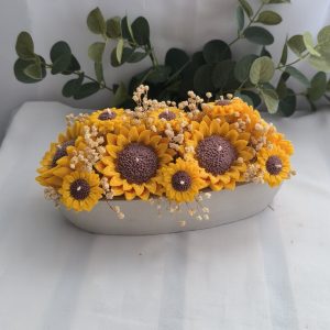 Arreglo floral tazón largo girasoles