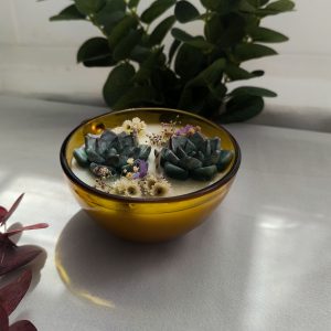 Taza con decoración suculentas