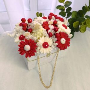 Arreglo floral bolsa navideño noche buenas