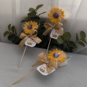 Margaritas Girasol | Paleta y moño