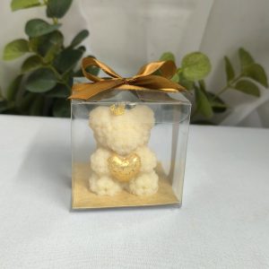 Oso floral con corona | Caja de acetato