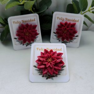 Flor Noche Buena | Tarjeta y bolsa tul