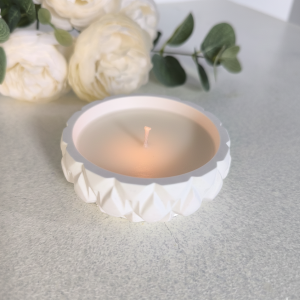 Tazón rombos con vela blanca